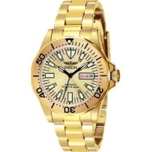 Invicta Mens Signature Pro Diver Collection Automatic Gold Tone Bracelet Watch