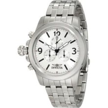 Invicta Mens Specialty Lefty Swiss Chronograph Silver Dial Stainless Steel Watch