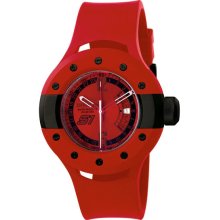 Invicta Men's Stainless Steel Case Quartz S1 Rally Red Tone Dial Rubber Strap Date Display 11997