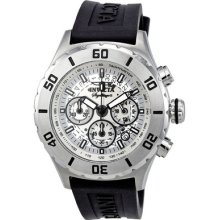 Invicta Signature Ii Chronograph Silver Dial Black Rubber Strap Mens Watch 7376