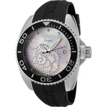 Invicta Watches Women's Angel White Crystals Black Rubber Black Rubber