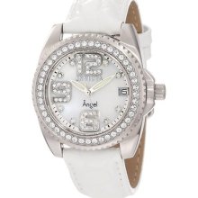 Invicta Women Wildflower Pearl Dial Crystal Accented White Leather Watch