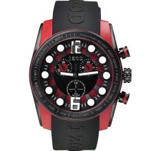 IZOD Challenger Chronograph Black - Red Sports Watch