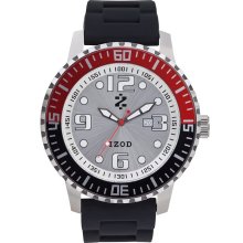 IZOD Eagle XL Red - Black 55mm Case, 3 Hand Sports Strap Watch