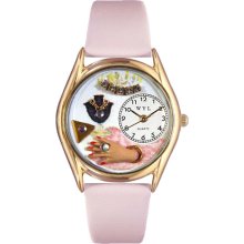 Jewelry Lover Pink Pink Leather And Goldtone Watch #C0910013