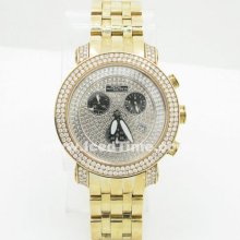 Joe Rodeo Classic Mens 14k Gold 7.00ctw Diamond Watch GOLD3