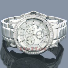 Joe Rodeo Trooper Men's Diamond Watch 3.25 Ct / 3 White Subdials / Date Display