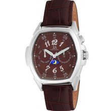 Joshua & Sons Watches Men's Brown Dial Brown Leather Brown Leather/Bro