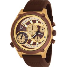 Joshua & Sons Watches Men's Brown & Gold Tone Dial Brown Polyurethane