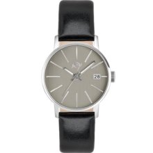 Joy Women's Quartz Watch With Grey Dial Analogue Display And Black Leather Strap Jw625