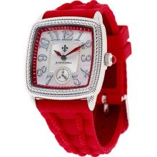 Judith Ripka Silicone and Stainless Steel Adjustable Watch - Red - One Size