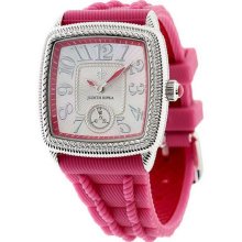 Judith Ripka Silicone and Stainless Steel Adjustable Watch - Pink - One Size