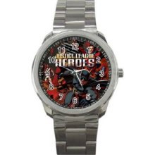 Justice League Unisex Silver-Tone Sports Metal Watch 14