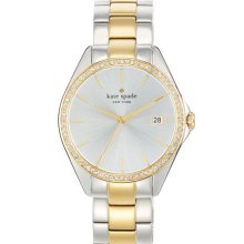 kate spade new york 'seaport grand' crystal bracelet watch Silver/ Gold