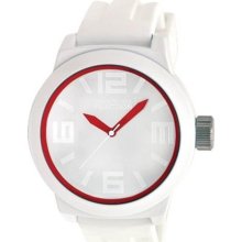 Kenneth Cole Mens Reaction Analog Stainless Watch - White Rubber Strap - White Dial - RK1241