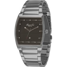 Kenneth Cole Men's Slim KC3867 Silver Stainless-Steel Quartz Watch with Black Dial