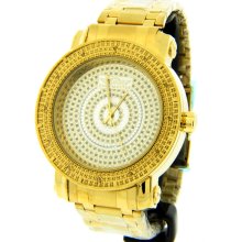 King Master Gold-Tone Case Silver Dial Diamond Men's Watch KM-35