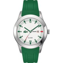 Lacoste Gent's Stainless Steel Case Date Green Rubber Watch 2010626