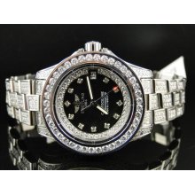 Ladies Breitling Aeromarine Black Colt Ocean Diamond Watch 15 Ct