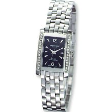 Ladies Charles Hubert Solid Stainless Steel Black Dial 20x25mm Watch