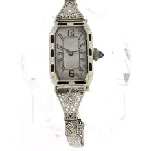 Ladies Exploding Dial 14 kt. White Gold Filigree Wristwatch