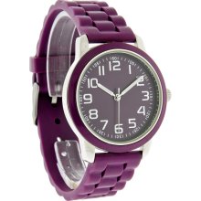 Ladies Fashion Design Purple Rubber Band Quartz Watch ZRT8008