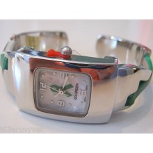 Ladies Green Ribbon Cancer Awareness Watch + Free Extra Watch Battery