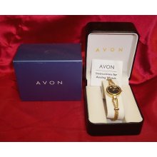 Ladies In Original Box Avon Black Hills 10k Gold Watch F73783-7