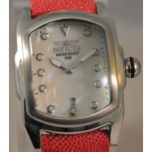 Ladies Invicta 0012 Lupah White Mop Pink Stingray Leather Swiss Watch