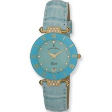 Ladies Jacques Du Manoir Light Blue Strap Crystal Accent Watch Xwa3977