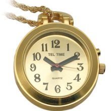 Ladies Pendant Talking Watch Golden with Chain