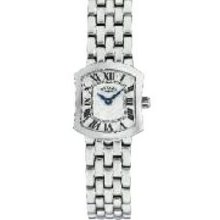 Ladies Rotary Silver Swiss Watch W/ Blue Hands