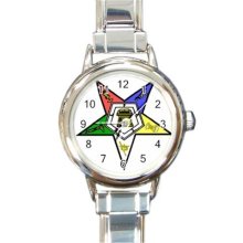 Ladies Round Italian Charm Watch Eastern Star OES Order Gift model 14599587