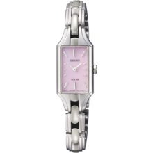 Ladies Seiko Stainless Steel Pink Dial Solar Watch