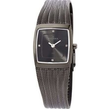 Ladies Skagen Watch Charcoal Dial Mesh Band 380xsmmm1