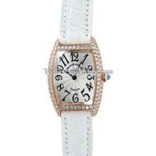 Ladies Small Franck Muller Curvex Rose Gold Diamond 1752QZD Watch