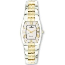 Ladies Stnlss Stl 2-Tone Champ Dial Quartz 25X35Mm Watch