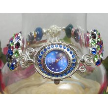 Lady's Quartz Watch Dragon Veins Agate Crystal