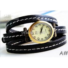 Leather Strap Wrist Watches Hip-hop Style Vintage Unisex Bracelet Wa