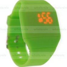 Led Light Up Digital Touch Screen Watch Date Sport Wrist Watch Kids Green Gift