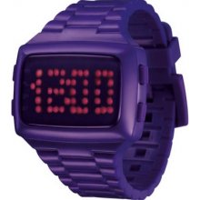 LED-PE-STP LED Unisex Digital Purple Dial And Pu Strap Watch