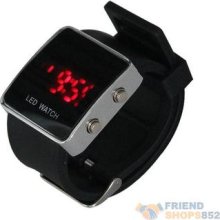 Led Squarel Digital Wrist Watch Display Sport Black F