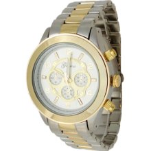 Limited Edition Silver & Gold Boyfriend Watch Chronograph Look Kors Style