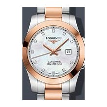 Longines Conquest Lady Automatic Two Tone Pearl 29.5mm Watch - Mother of Pearl Dial, Two Tone Bracelet L32765877 Sale Authentic Ceramic