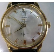 Longines Conquest Men's Watch Automatic 18k750 Sold Gold Sapphire Original Swiss