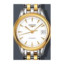 Longines Flagship Automatic Two Tone Mini 26mm Watch - White Dial, Two Tone Bracelet L42743227 Sale Authentic