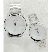 Lovers Contracted Fashion Watch Steel Belt Quartz Watch Gift Wrist W