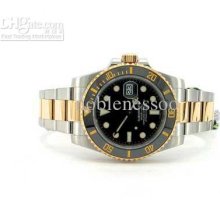 Luxury 18k Gold Mens Sub Ceramic Black Dial Sapphire Automatic Men's