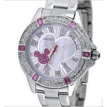 Luxury Clock Steel Band Charming Diamond Cute Display Fashion Ladies Watch 2253