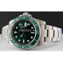 Luxury Lls Automatic Men Watch Stainless Submariner Green Index Dial